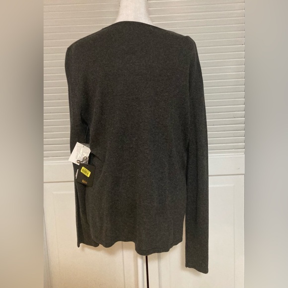 NWT Reba Lightweight Embroidered With Beads Gray & Pink/Purple Zip-up Cardigan - Picture 6 of 12